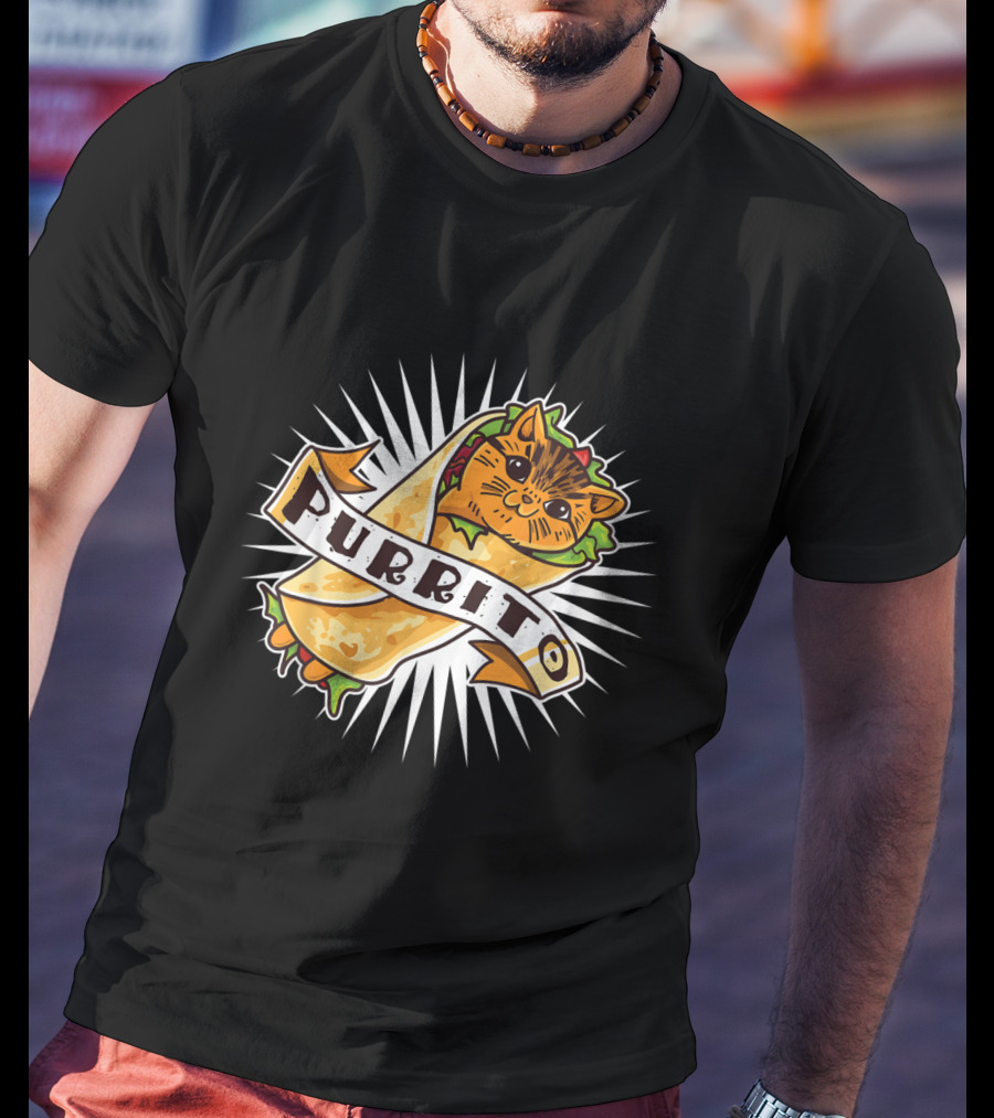 Purrito Funny Kitten Cat Burrito 4 Cat Lovers Delight T-Shirt