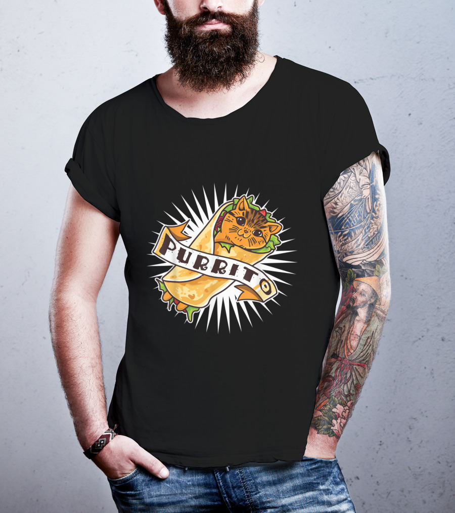 Purrito Funny Kitten Cat Burrito 4 Cat Lovers Delight T-Shirt