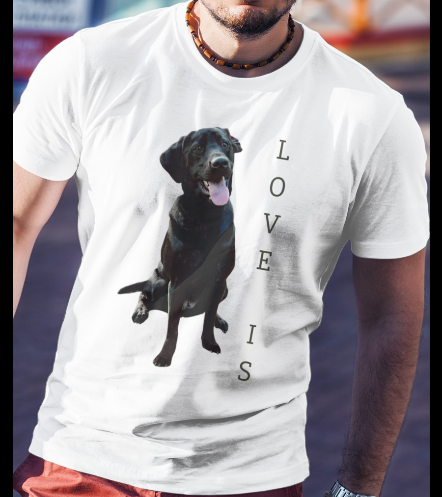 Labrador Retriever Black Lab Dog Love Is Mom Women Men Kids T-Shirt