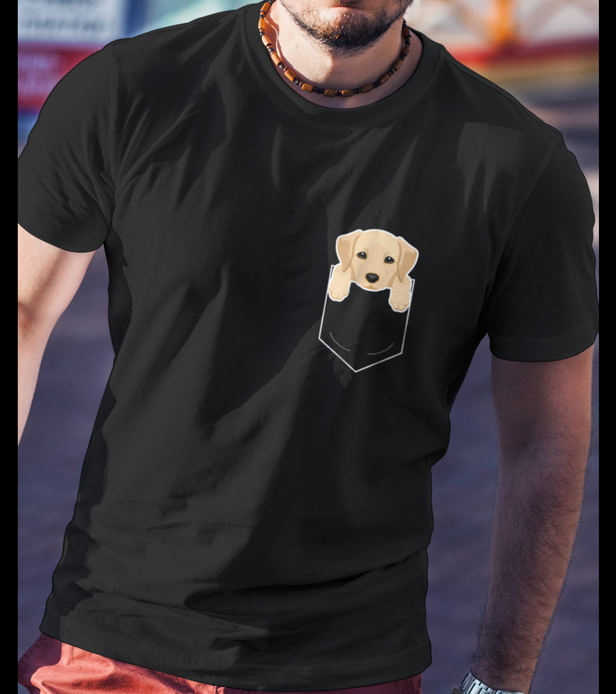 Yellow Lab In My Pocket Cute Dog Owner Labrador Retriever T-Shirt