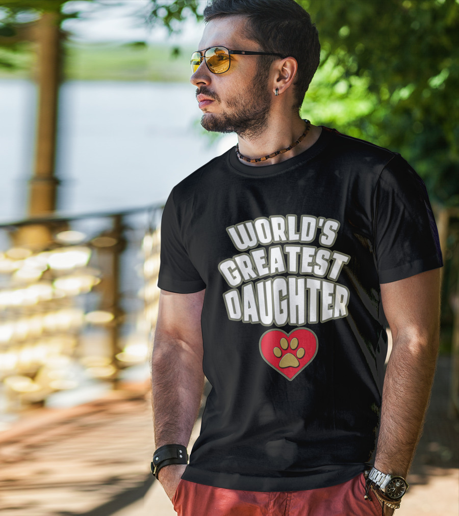 World's Greatest Daughter Heart Paw T-Shirt