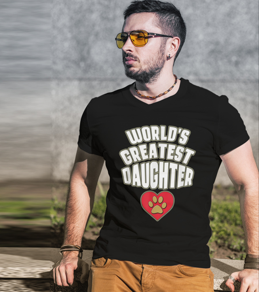 World's Greatest Daughter Heart Paw T-Shirt