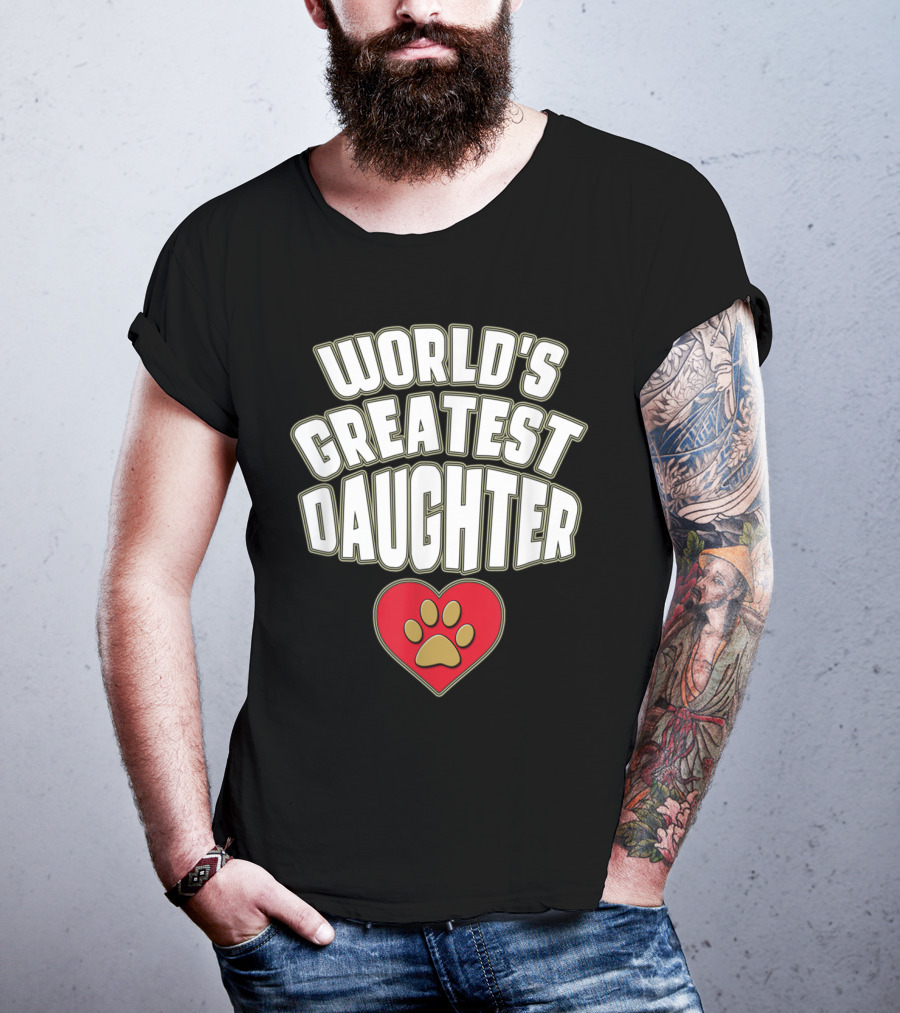 World's Greatest Daughter Heart Paw T-Shirt