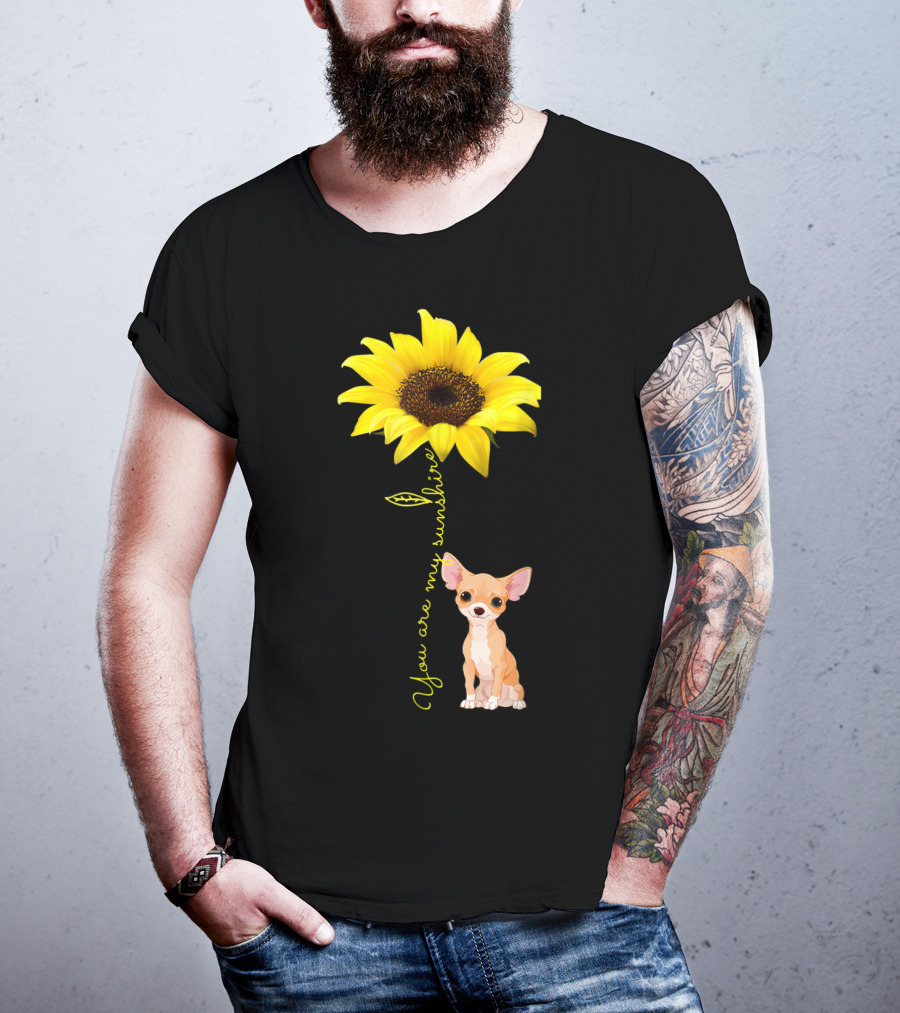 You Are My Sunshine Sunflower Cute Chihuahua Dog Mom Mother's Day T-Shirt