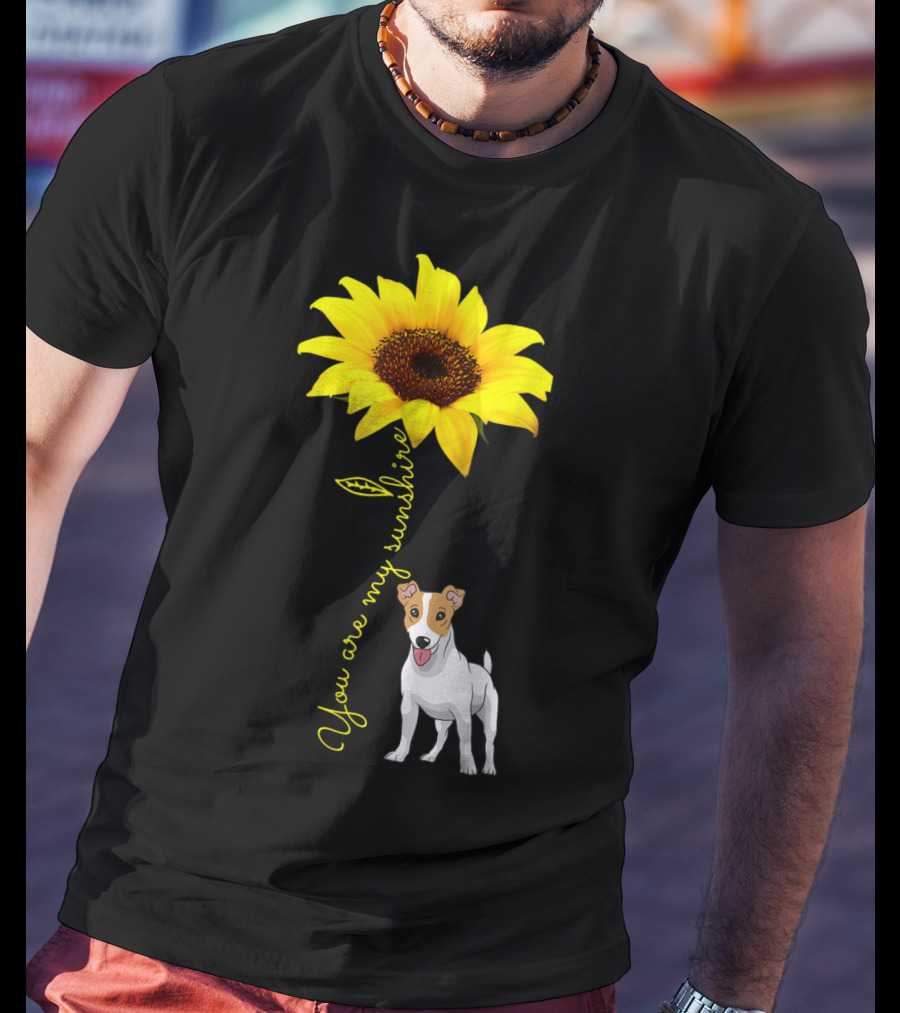 You Are My Sunshine Sunflower Jack Russell T-Shirt