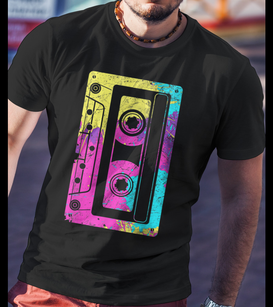 Cassette Tape Mixtape Music 80s And 90s Retro Colorful T-Shirt