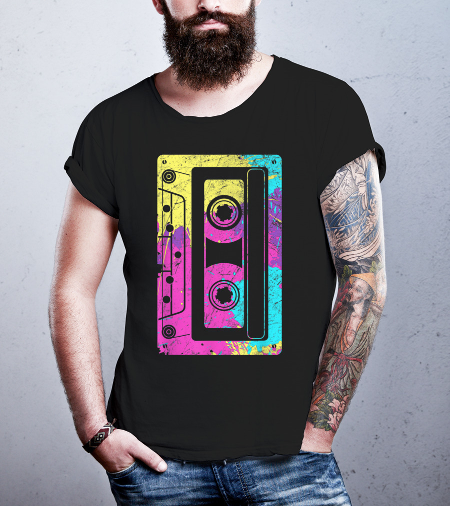 Cassette Tape Mixtape Music 80s And 90s Retro Colorful T-Shirt