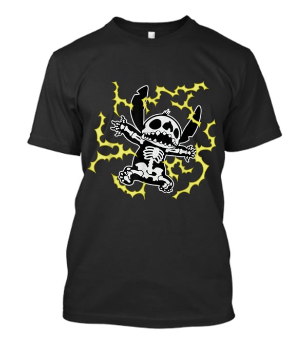 Disney Stitch Skeleton Electric Shock T-Shirt