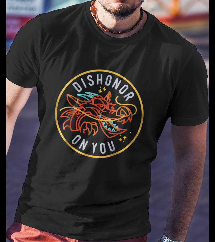 Disney Mulan Mushu Dishonor On You Neon T-Shirt