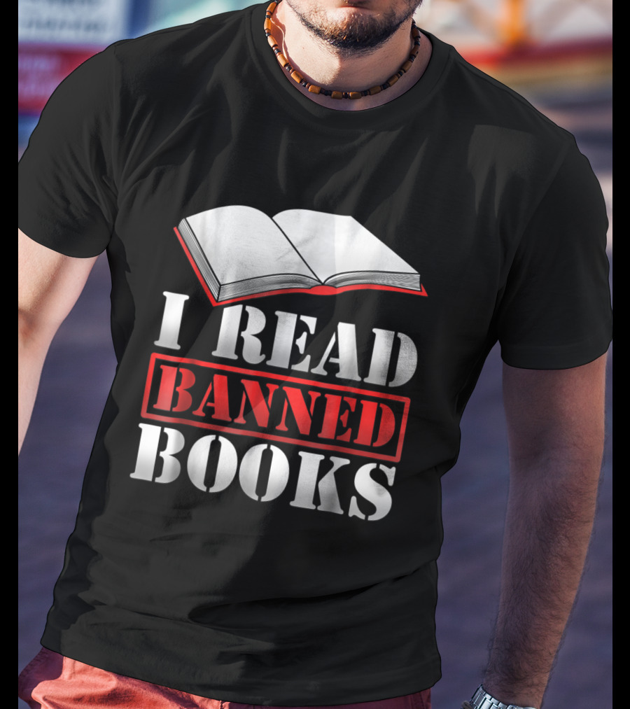 I Read Banned Books Open Book Icon Novelty Readers T-Shirt