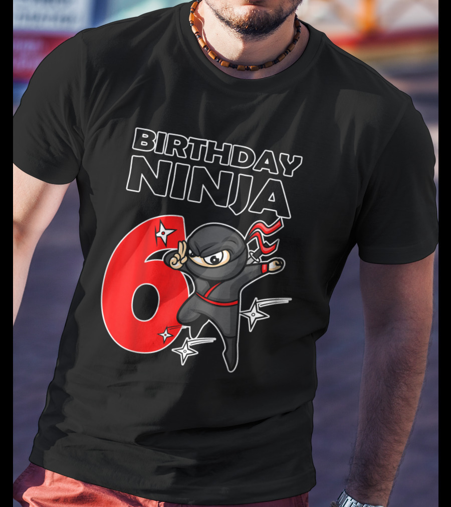 Birthday Ninja 6 Year Old Birthday T-Shirt