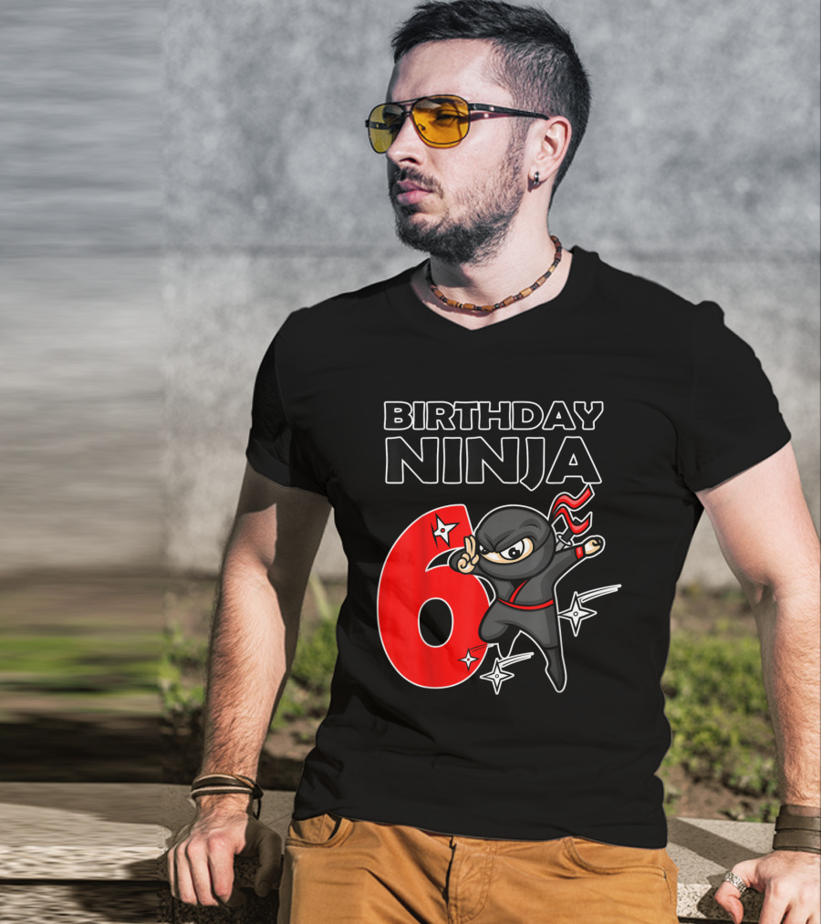 Birthday Ninja 6 Year Old Birthday T-Shirt
