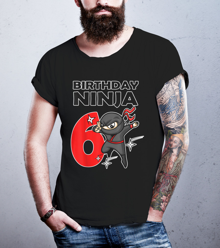 Birthday Ninja 6 Year Old Birthday T-Shirt