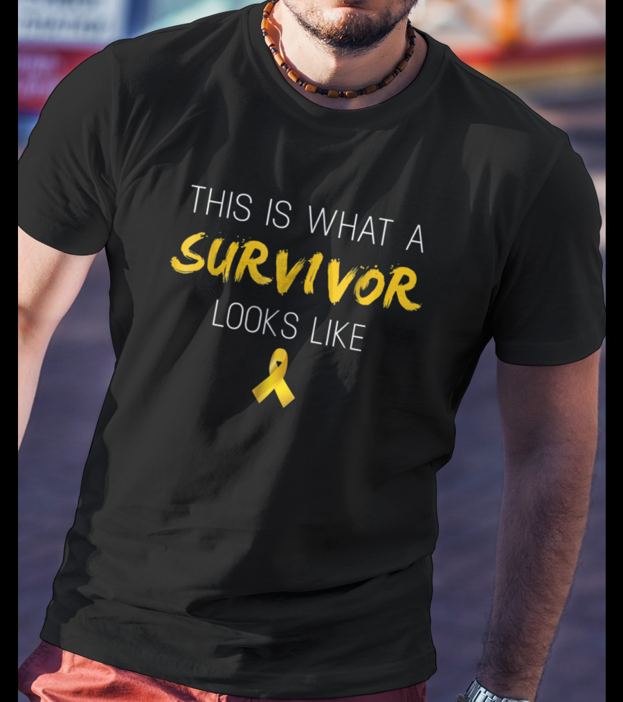 This Is What A Survivor Looks Like Childhood Cancer Awareness T-Shirt