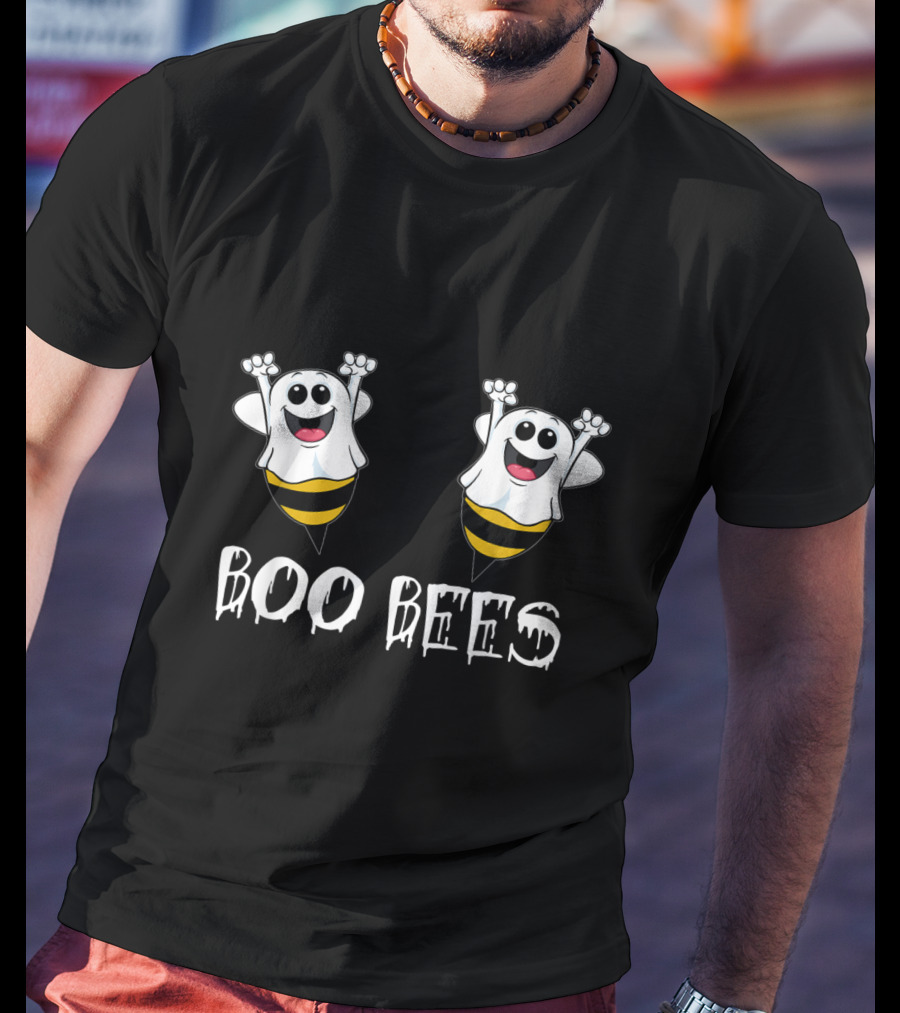 Boo Bees Halloween Ghost Bee Here For The Boos T-Shirt