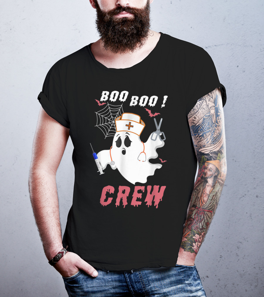 Boo Boo Crew Nurse Ghost Halloween Nurse Costume T-Shirt