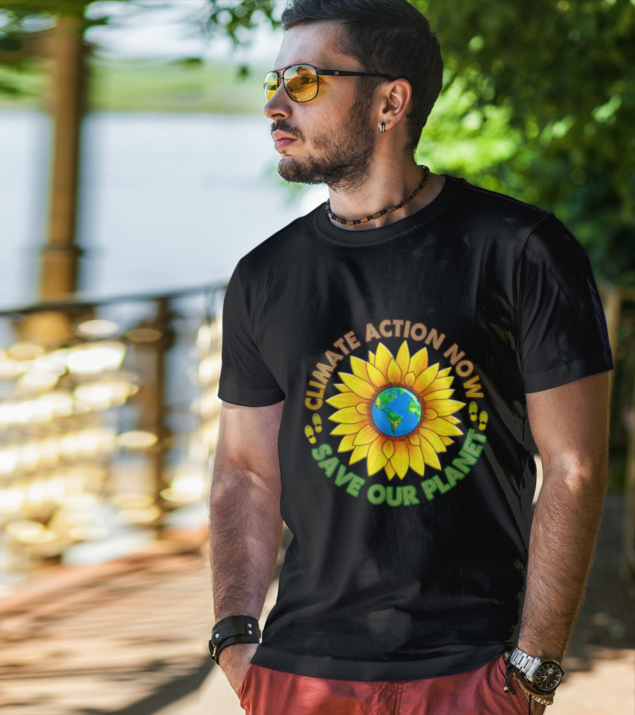 CLIMATE ACTION NOW SAVE OUR PLANET March Strike Movement Wear T-Shirt