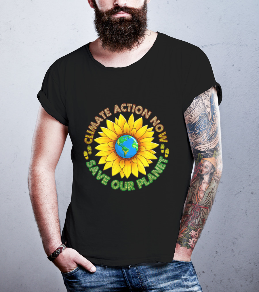 CLIMATE ACTION NOW SAVE OUR PLANET March Strike Movement Wear T-Shirt