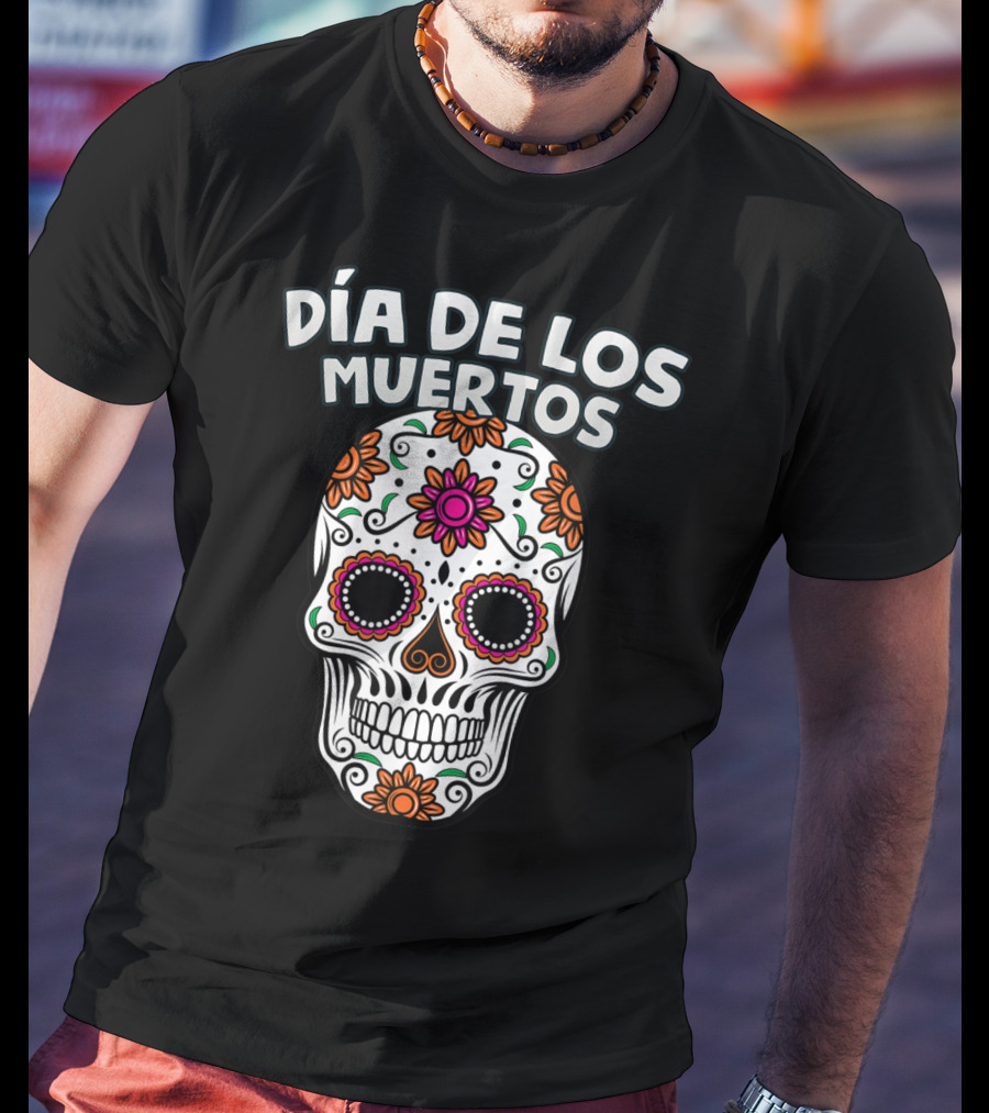 Día De Los Muertos Sugar Skull Camiseta Day Of The Dead T-Shirt