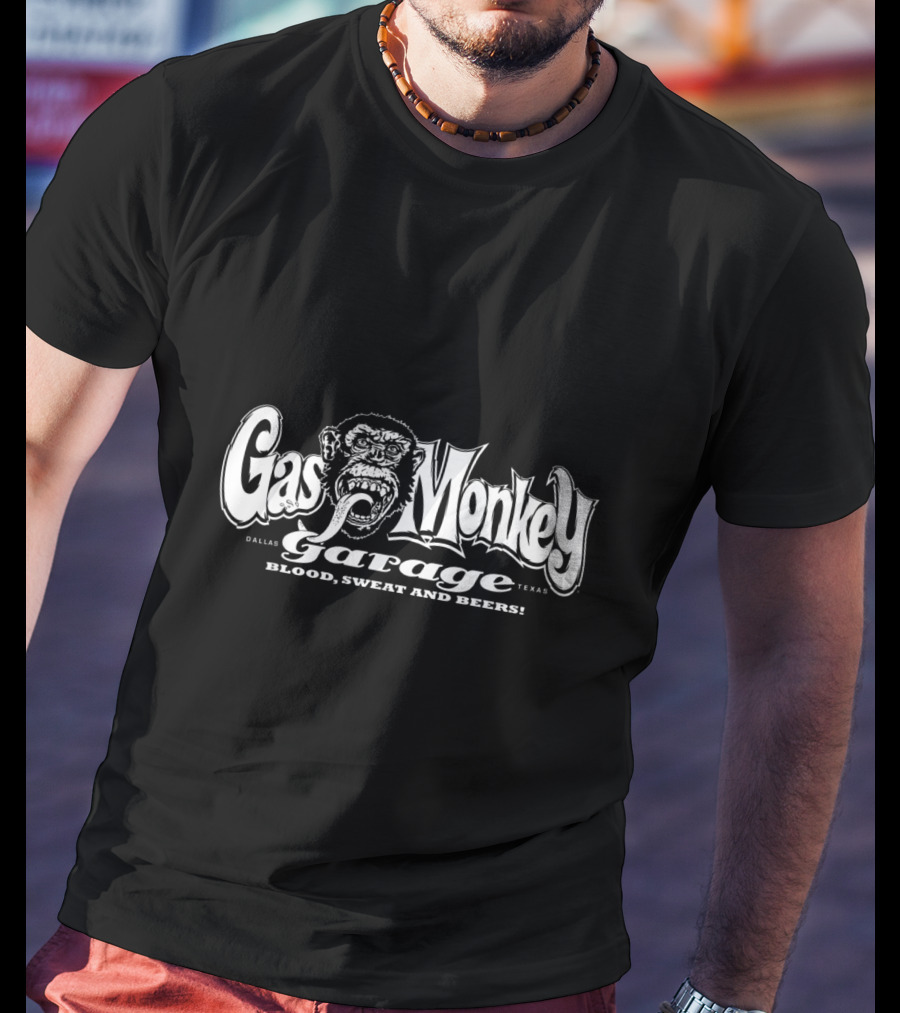 Gas Monkey Garage Dallas Texas Blood Sweat And Beers T-Shirt