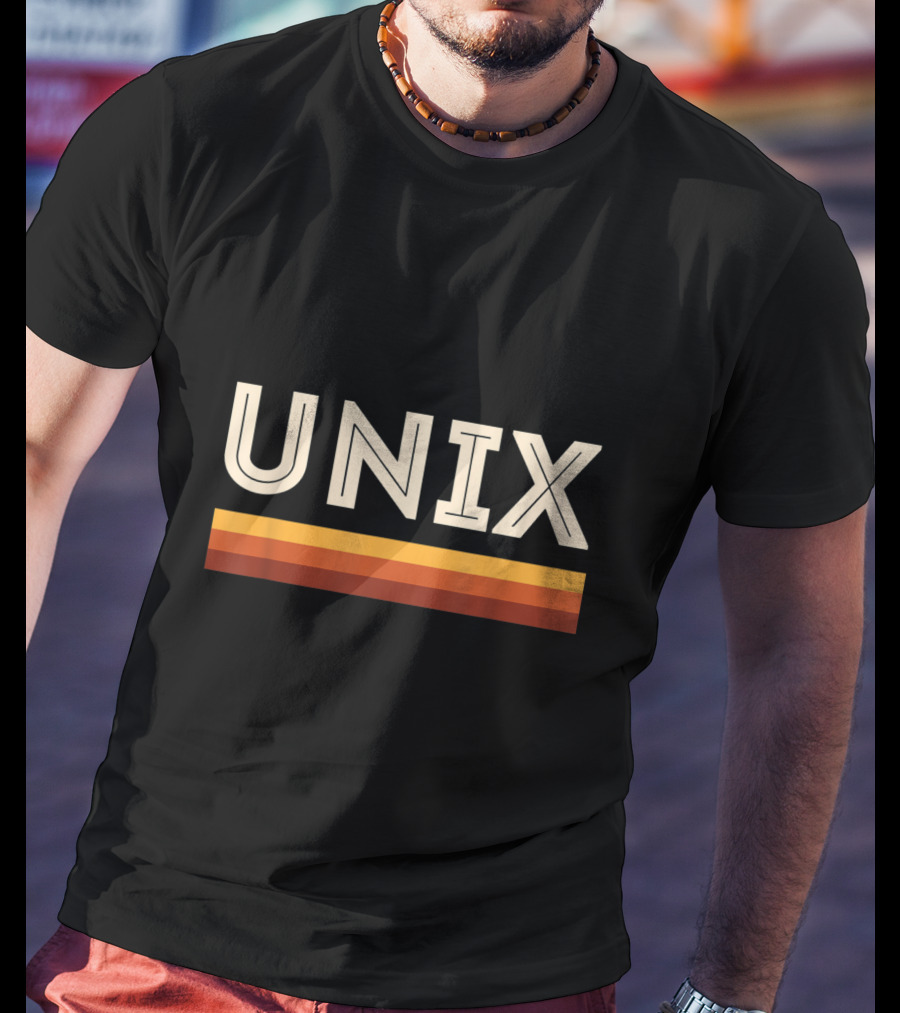 Retro Unix Vintage Sysadmin Geek Nerd Classic Bold Stripe T-Shirt