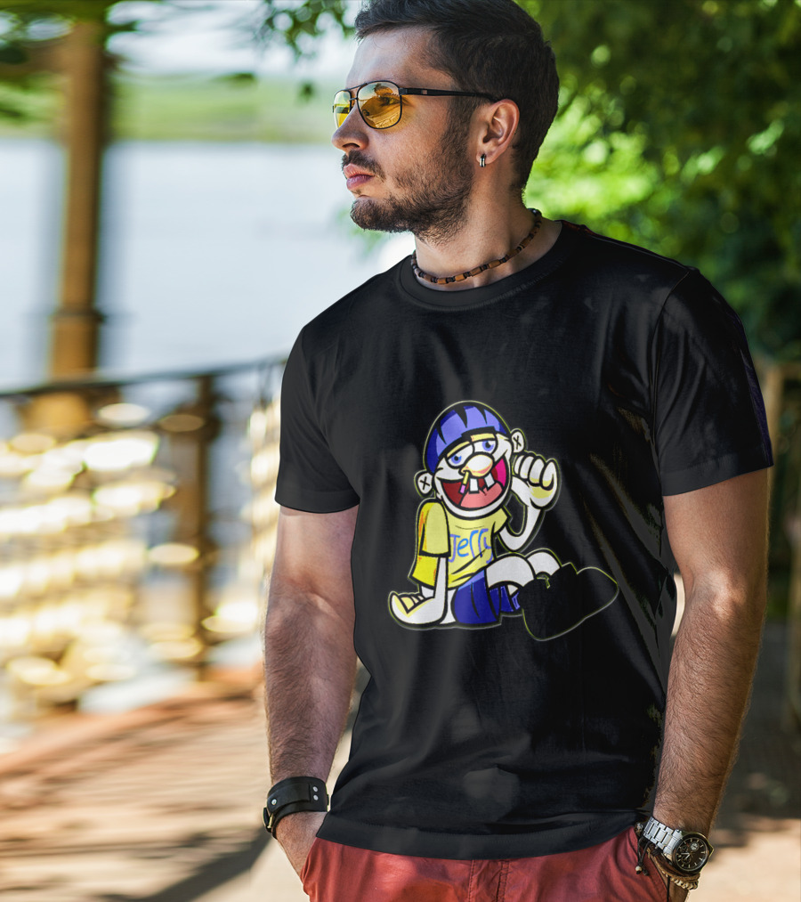 Sml Jeffy Character With Blue Helmet And Yellow Shirt Sitting T-Shirt