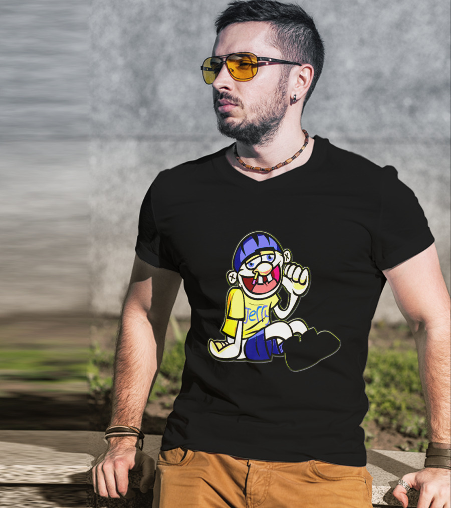 Sml Jeffy Character With Blue Helmet And Yellow Shirt Sitting T-Shirt