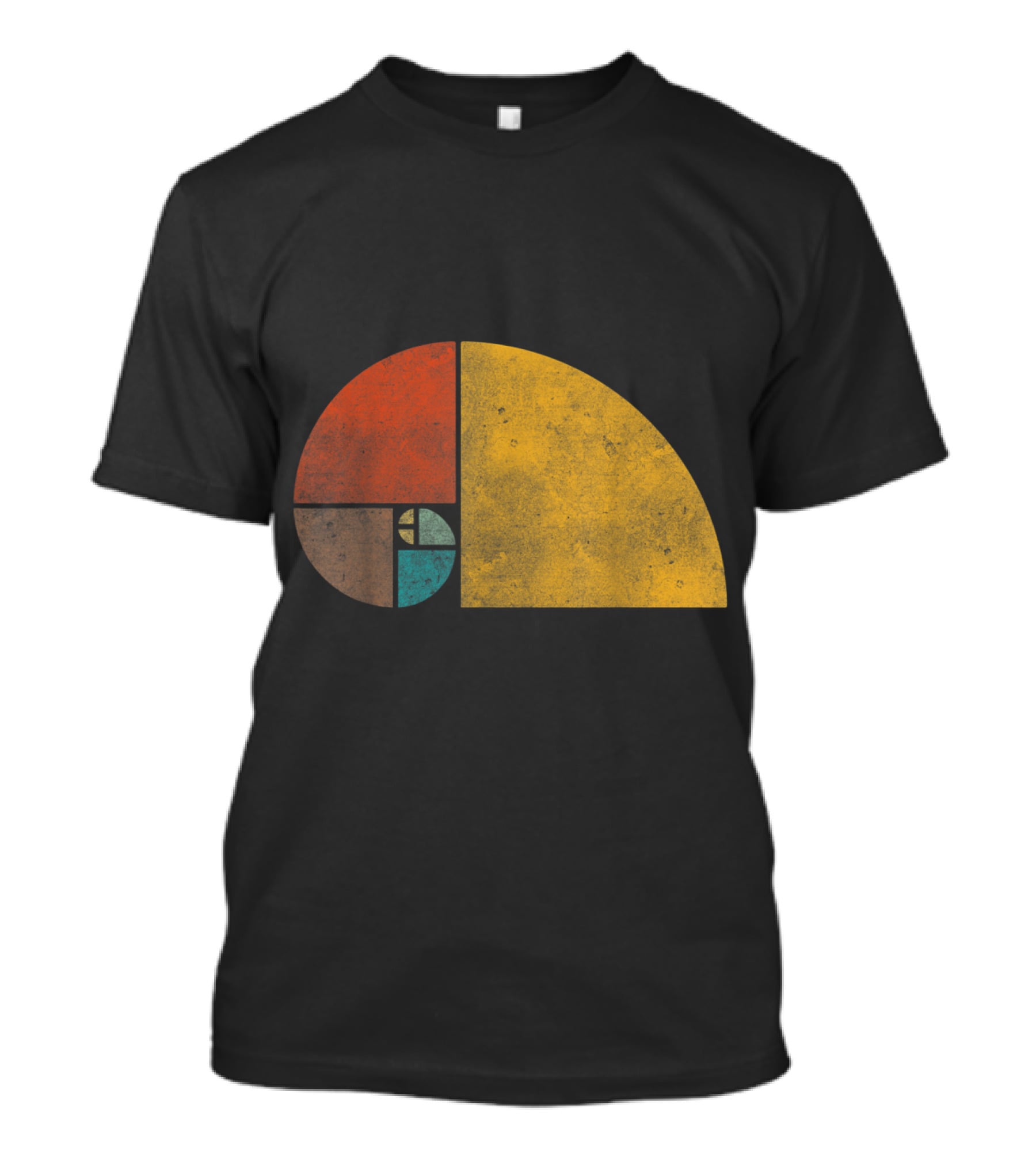Vintage Fibonacci Golden Ratio Spiral Retro Colors T-Shirt