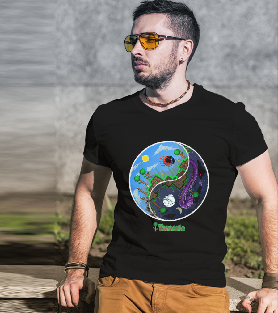 Terraria Night And Day Ying Yang Adventure T-Shirt