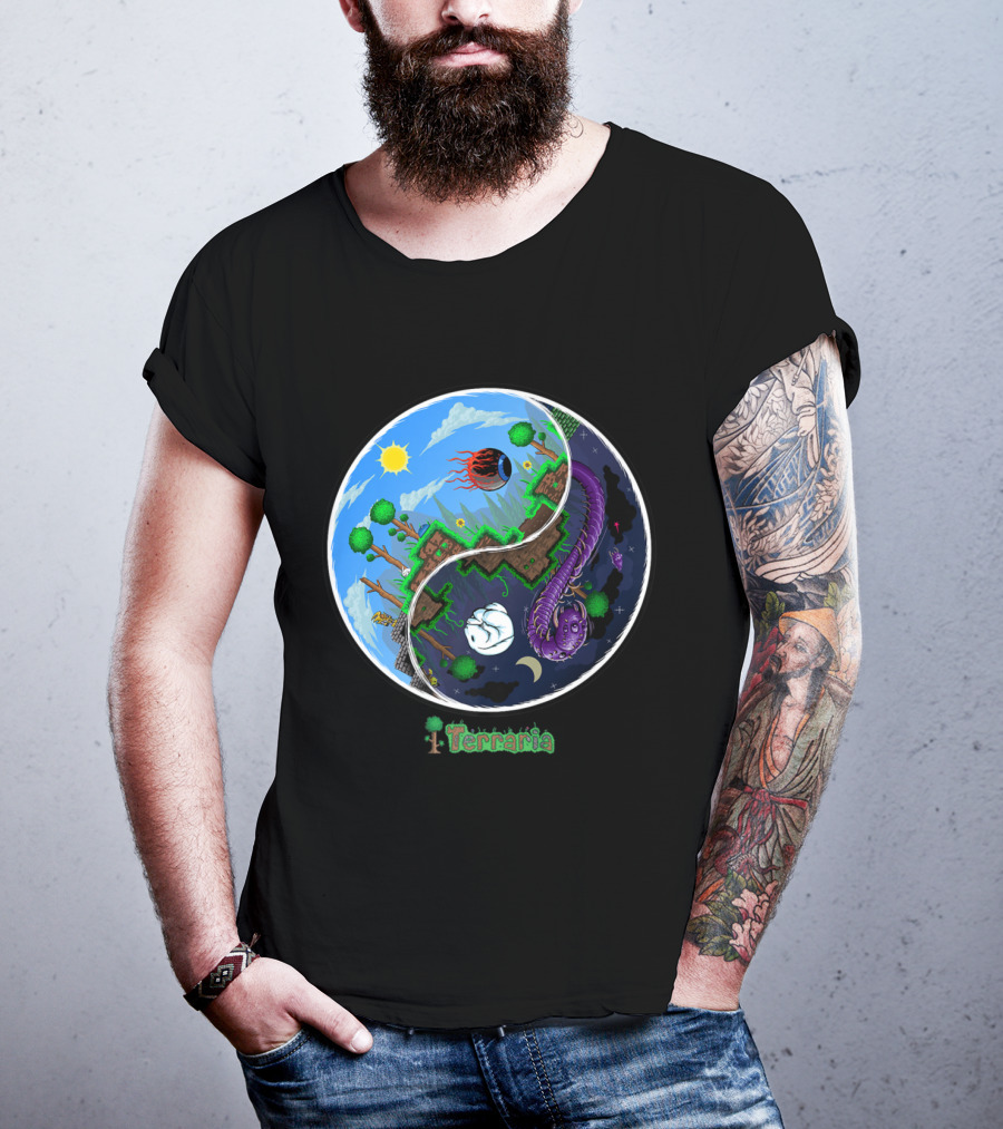 Terraria Night And Day Ying Yang Adventure T-Shirt
