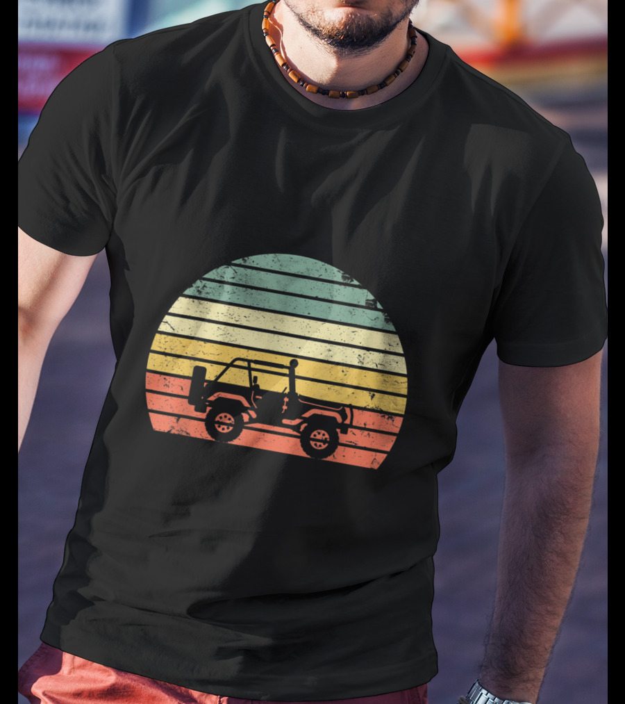 Vintage 70s Sunset Off Road Jeep Adventure T-Shirt