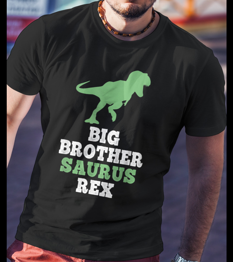 Big Brother Saurus Rex Dinosaur Silhouette Fun T-Shirt