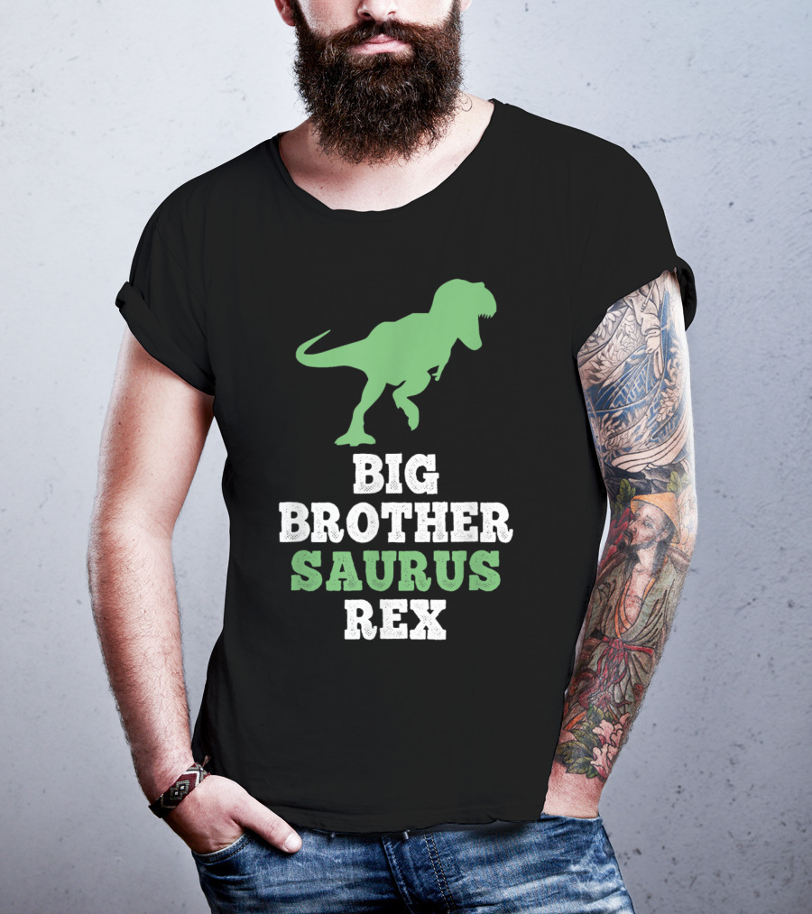 Big Brother Saurus Rex Dinosaur Silhouette Fun T-Shirt