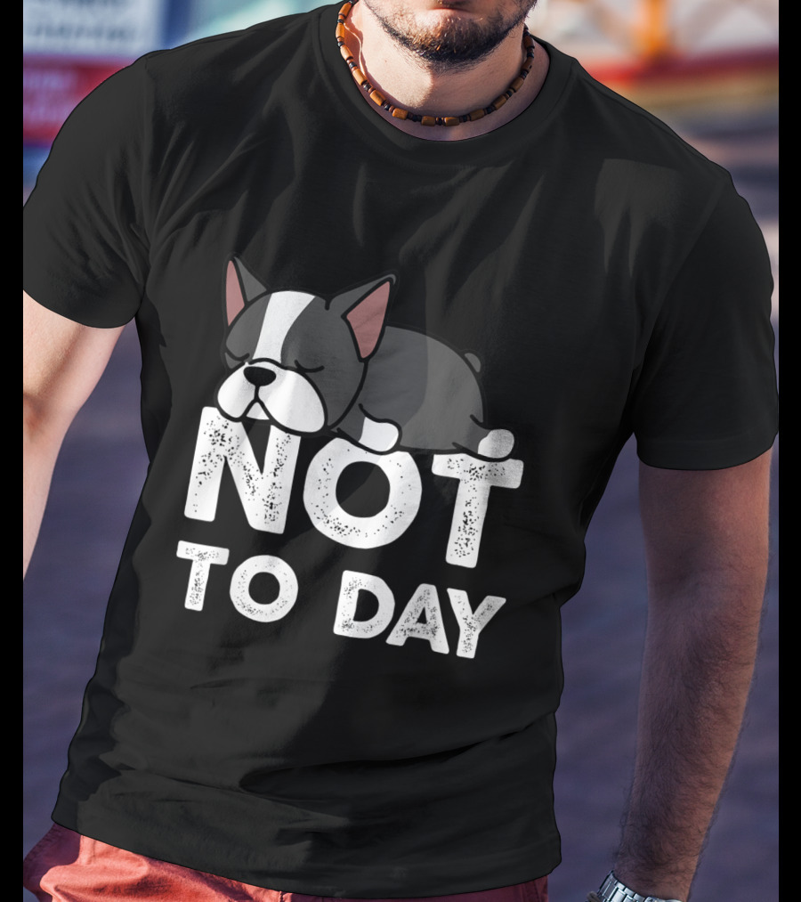 Nope Not Today Lazy Boston Terrier Not To Day T-Shirt