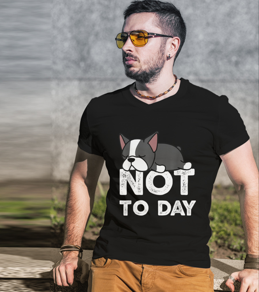 Nope Not Today Lazy Boston Terrier Not To Day T-Shirt