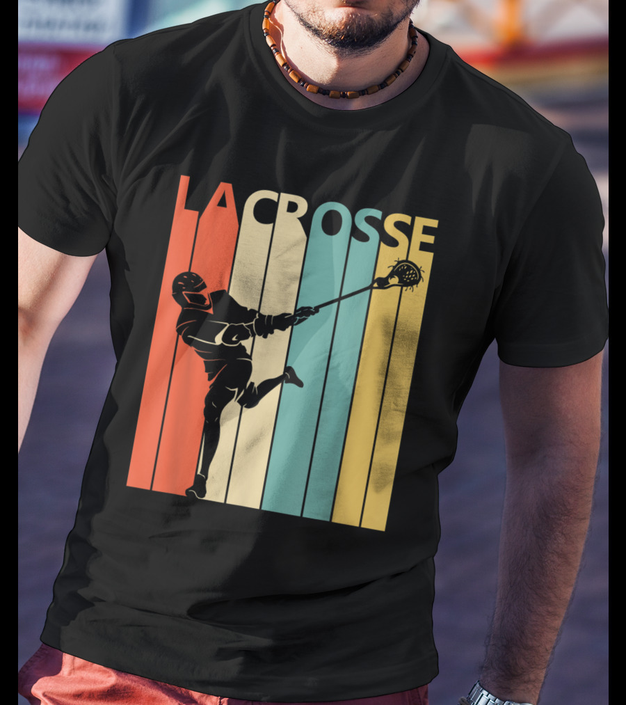 Vintage Lacrosse Retro Stripes T-Shirt