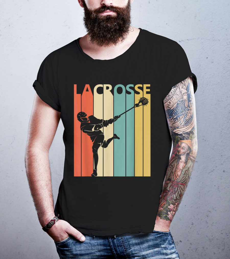 Vintage Lacrosse Retro Stripes T-Shirt