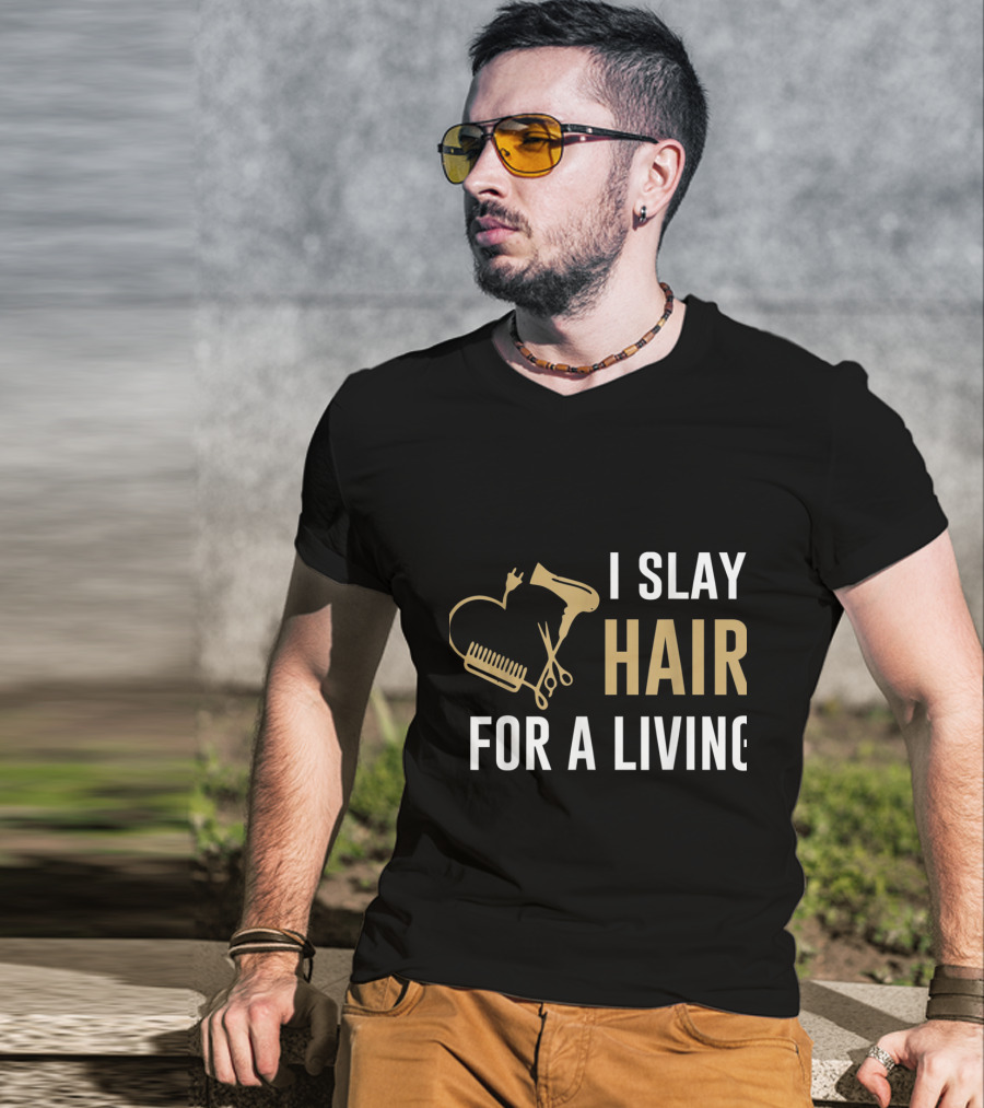 I Slay Hair For A Living Hairstylist Women Hair Stylist Tees WP8rU T-Shirt