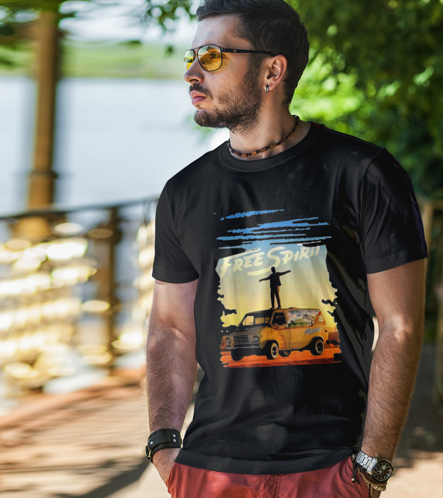 Free Spirit Khalid Van Silhouette On Sunset Background T-Shirt