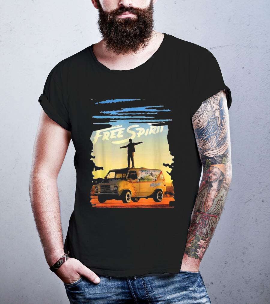 Free Spirit Khalid Van Silhouette On Sunset Background T-Shirt