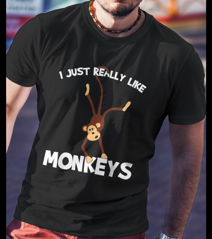 I Just Really Like Monkeys Playful Monkey Handstand T-Shirt