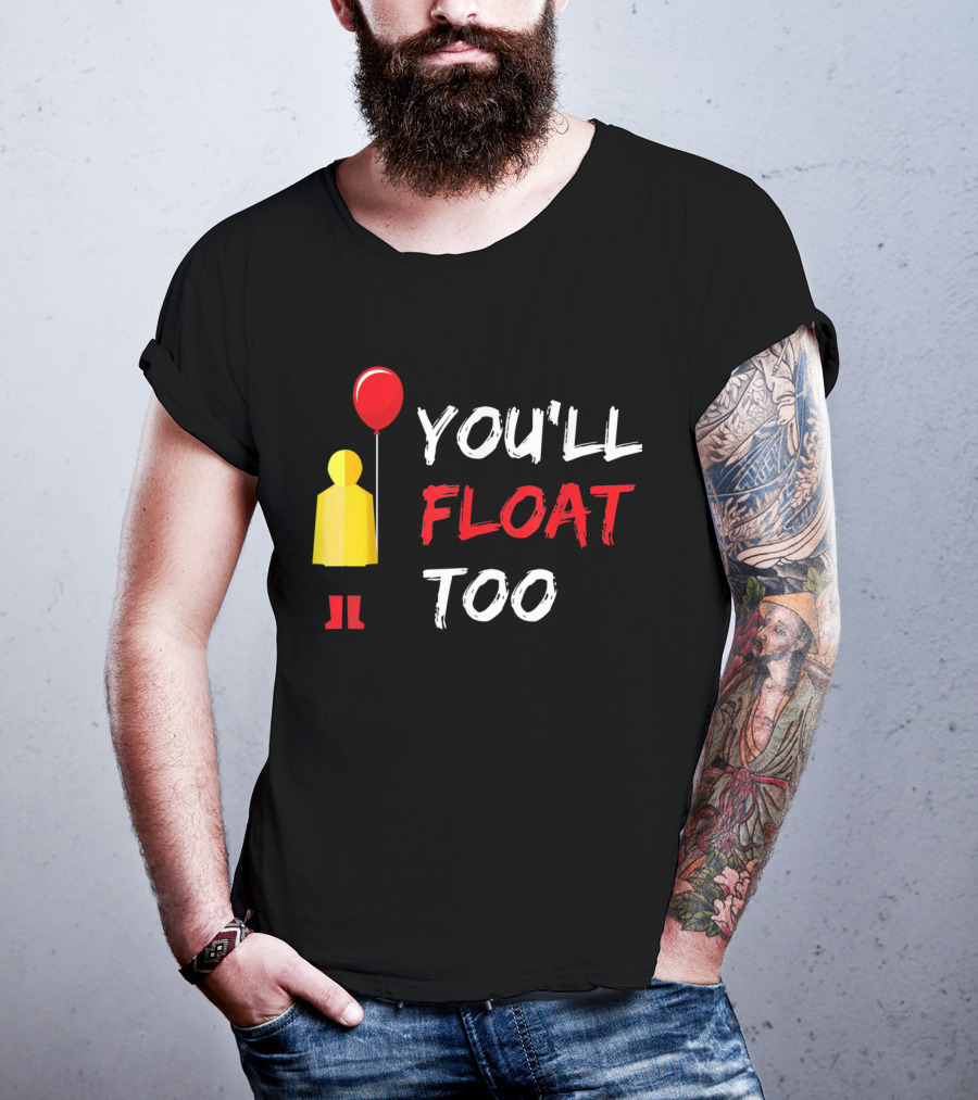You'll Float Too Red Balloon Yellow Raincoat T-Shirt