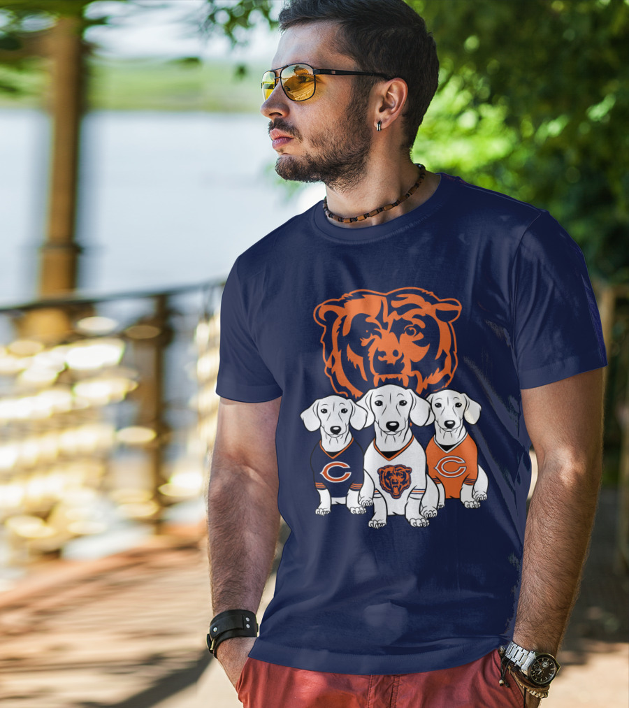 Chicago Bears Pet Lover Dachshund Dogs Football T-Shirt