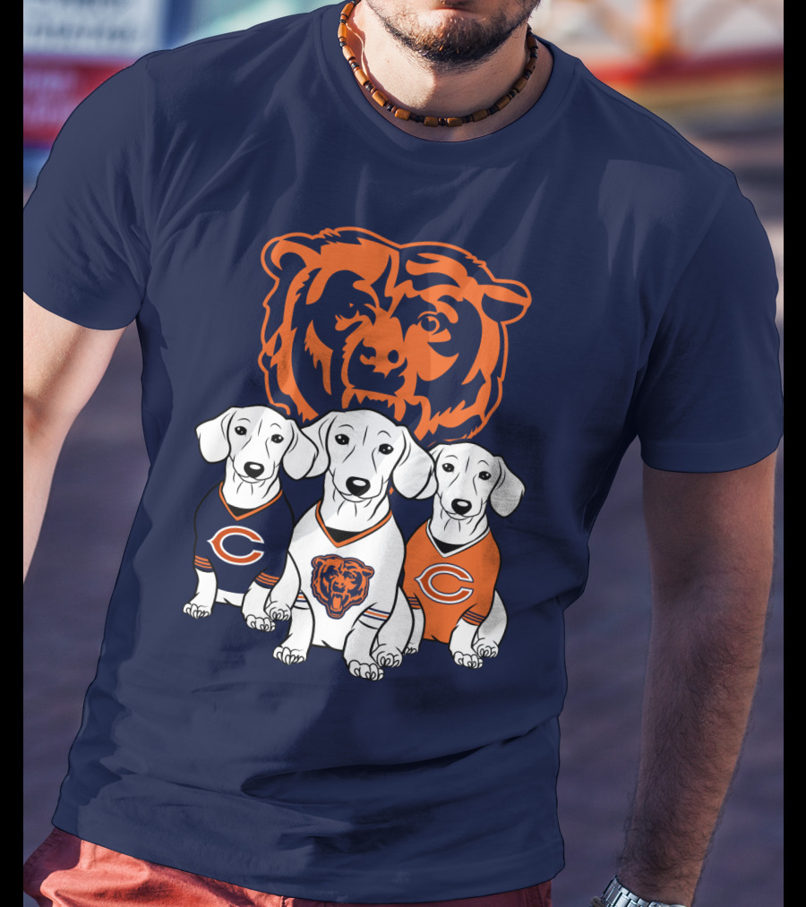 Chicago Bears Pet Lover Dachshund Dogs Football T-Shirt