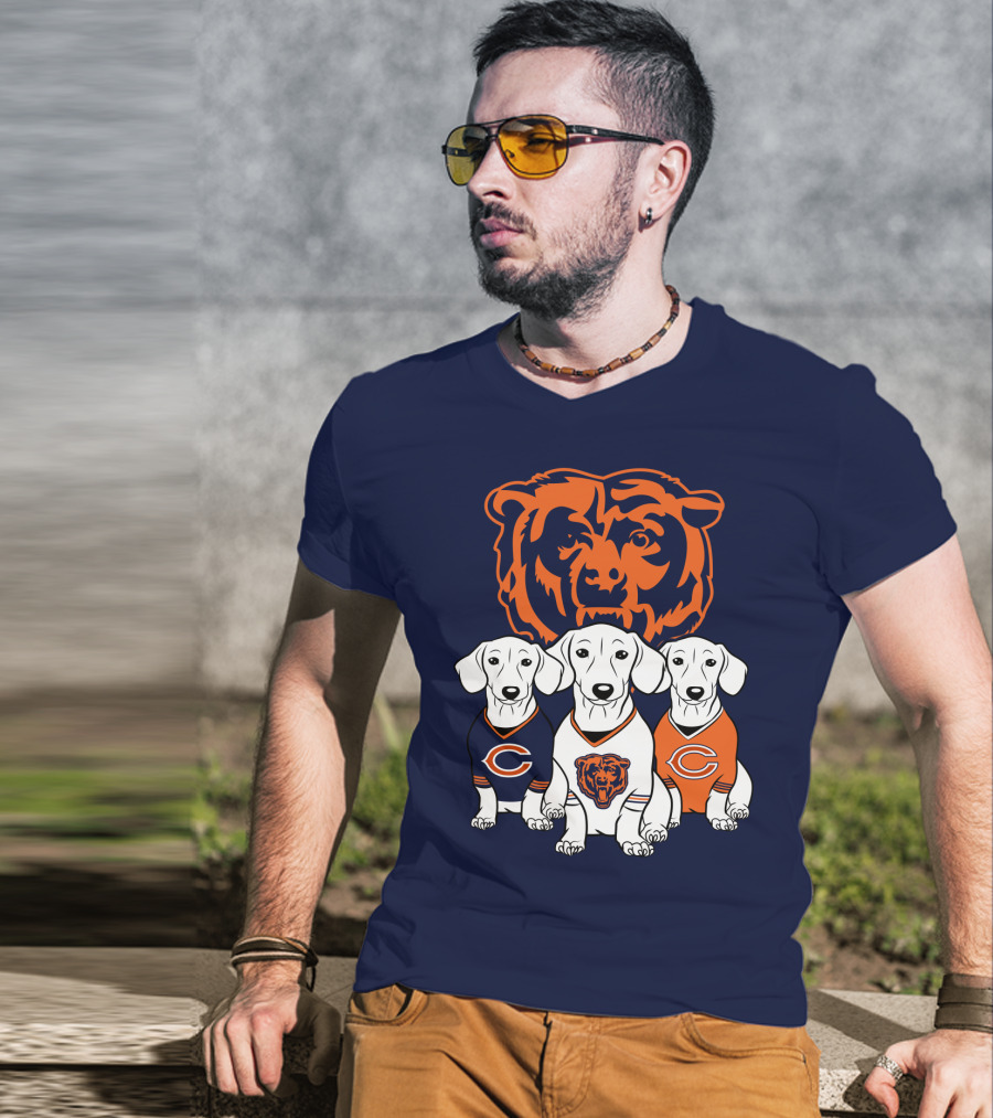 Chicago Bears Pet Lover Dachshund Dogs Football T-Shirt