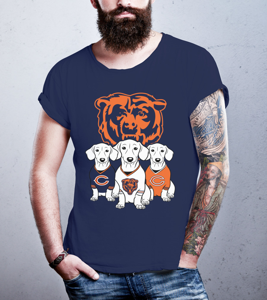 Chicago Bears Pet Lover Dachshund Dogs Football T-Shirt