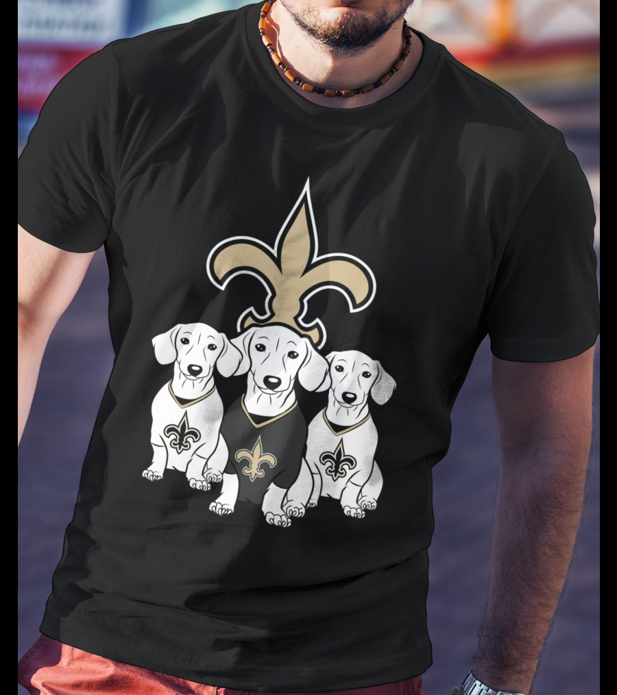 New Orleans Saints Dachshund Dogs Football T-Shirt