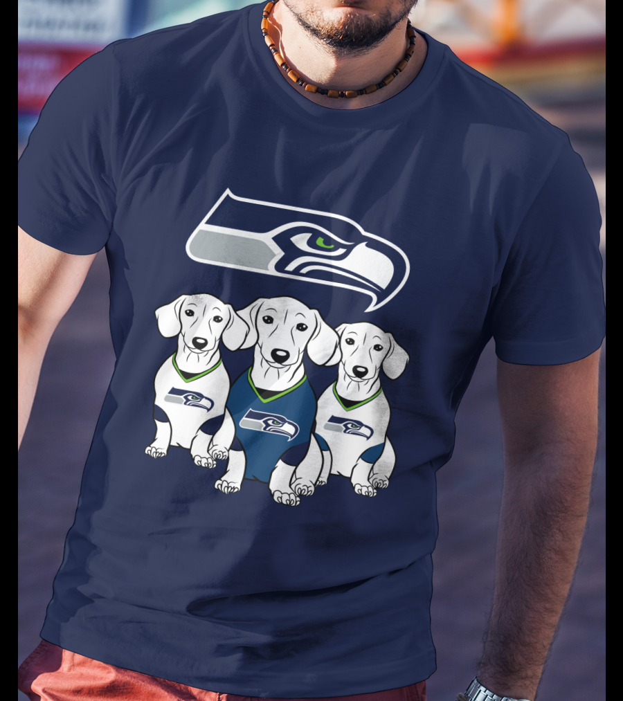Seattle Seahawks Dachshund Dogs Football T-Shirt