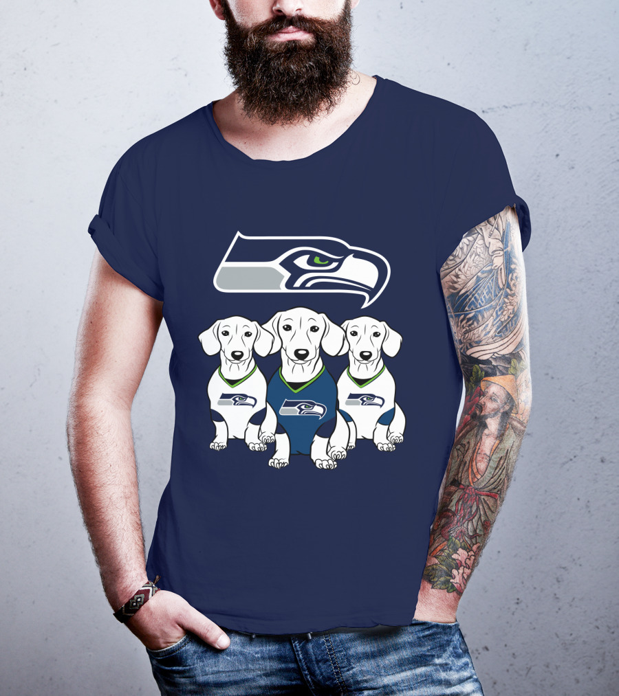 Seattle Seahawks Dachshund Dogs Football T-Shirt