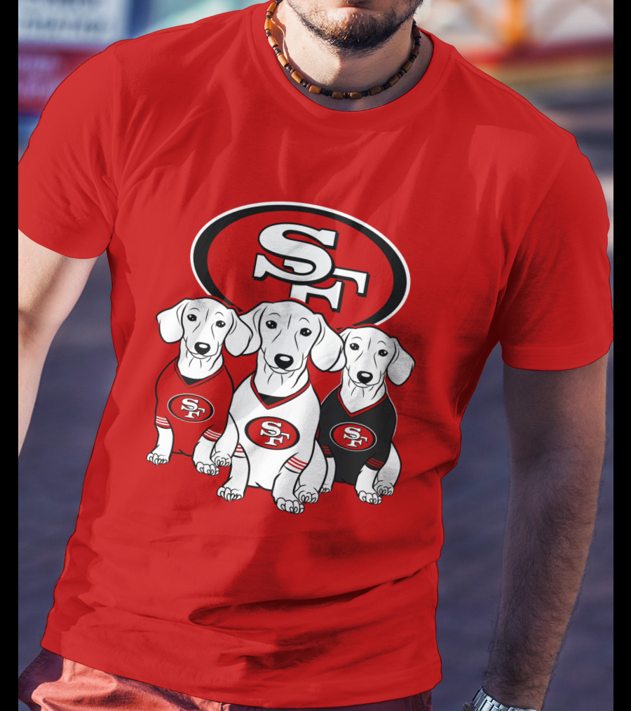 San Francisco 49ers Dachshund Dog Trio T-Shirt